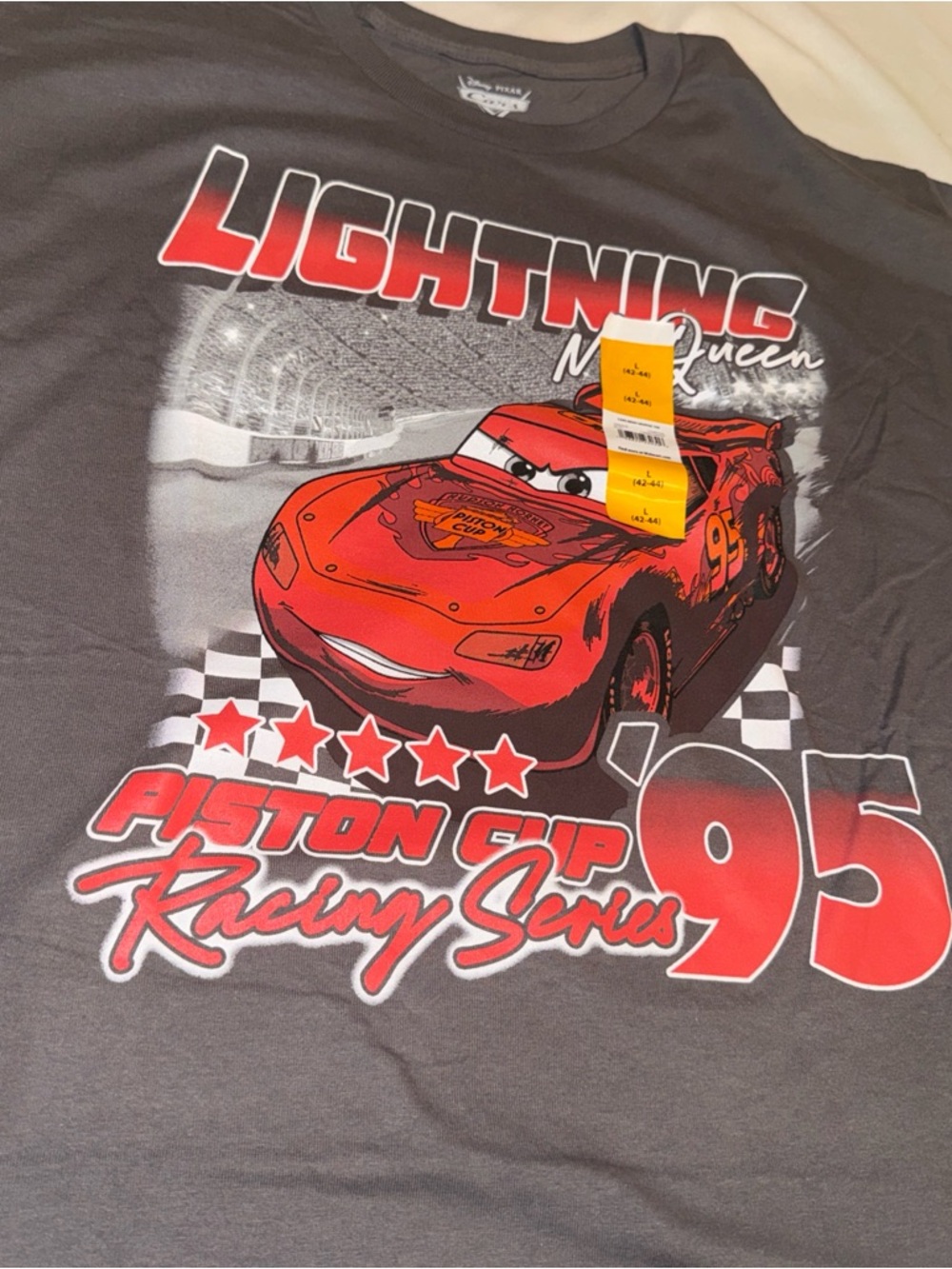 Disney Lightning McQueen Gray and Red Racing Graphic Tee
